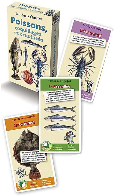 JEU DES 7 FAMILLES POISSONS COQUILLAGES CRUSTACES