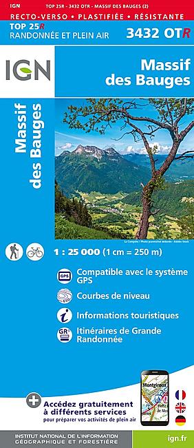 TOP25R 3432OTR MASSIF DES BAUGES 1 25 000
