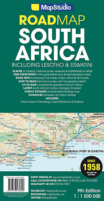 AFRIQUE DU SUD LESOTHO SWAZILAND MAPSTUDIO