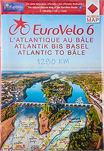 CARTE EUROVELO 6 DE L ATLANTIQUE A BALE EN VELO