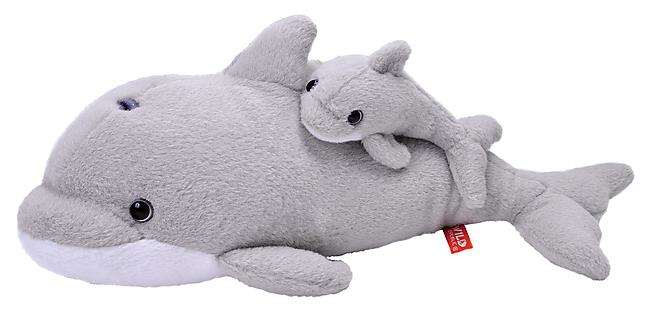 PELUCHE MOM ET BABY DAUPHIN 38 CM