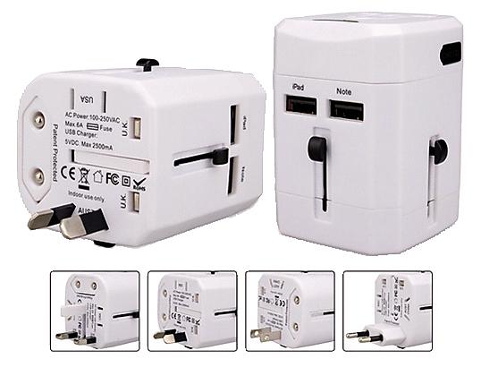 Adaptateur universel Monde -> Monde + USB