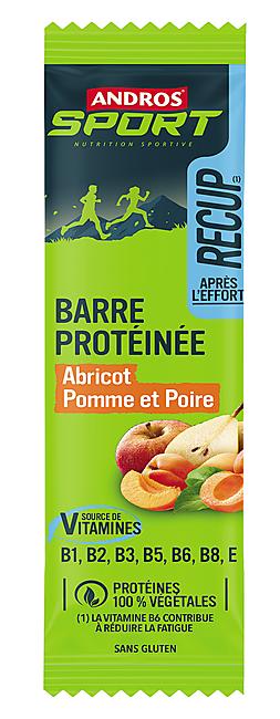 Barre dietetique sport pomme abricot poire ANDROS : la barre de