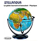 GLOBE 15CM PHYSIQUE TOURNANT BASCULANT