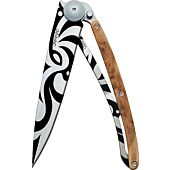 COUTEAU TRIBAL WOOD TATOO 37G