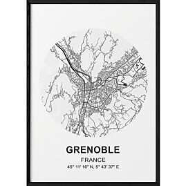 POSTER CARTE GRENOBLE