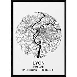 POSTER CARTE LYON