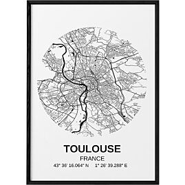 POSTER CARTE TOULOUSE