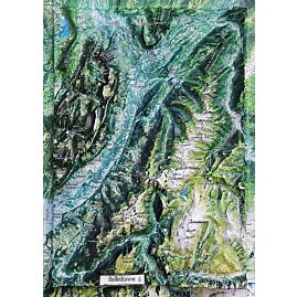 CARTE EN RELIEF VUE AERIENNE BELLEDONNE 1:108 500