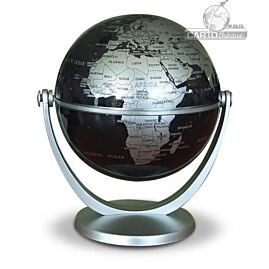 GLOBE TOURNANT ARGENT POLITIQUE 10CM